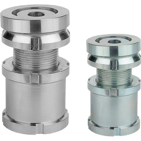 KIPP Levelling Element With Spherical Levelling, With Locknut, D1=M60X2, D=26, D2=80, Stainless Steel K0119.39241
